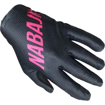 Cyklistické rukavice Nabajk Jesteed youth girls gloves black/pink vel. 9Y-10Y