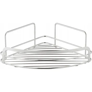 Drátěná police Rohová koupelnová polička do sprchy, chromovaná, s přísavky 08434 Bisk