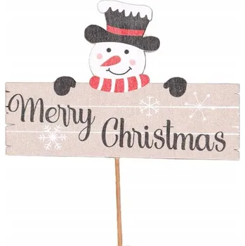 Vánoční dekorace Špičky na baňky ve tvaru sněhuláka 23 cm, 10 ks