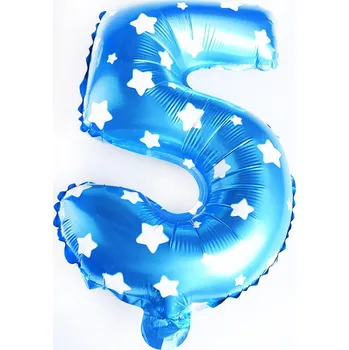Balónek Fóliový balónek číslice 5 modrý na narozeninovou oslavu 40 cm