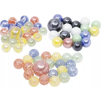 Hlavolam SKLENĚNÉ KULIČKY Marbles GOKI 1,5 cm - 2,5 cm sada 21 ks