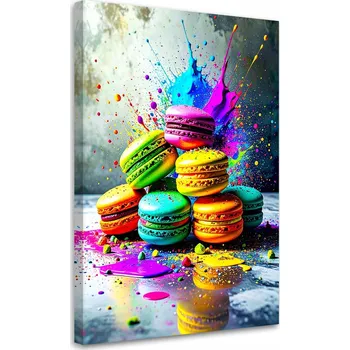 Obraz Obraz do kuchyně jídelny, Barevné Makronky Cukroví 40x60