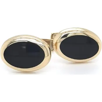 Manžetový knoflíček Zlaté Manžetové Knoflíčky s Onyxem 7160014