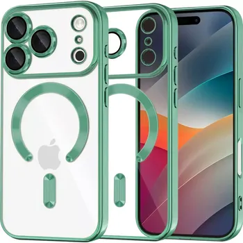 Pouzdro na mobilní telefon Kryt iPhone 17 Pro Techsuit Luxury Crystal MagSafe - světle zelený