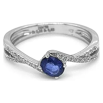 Prsten Zlatý Prsten se Safírem a Diamanty 2010586