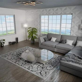 Koberec JUTEX Kusový koberec NEPAL 306 3555 30 BARVA: Šedá, ROZMĚR: 135x195 cm