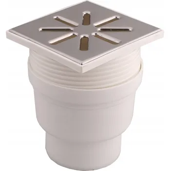 Odvodňovací žlab Podlahová vpusť 15x15cm KOVOVÁ Spodní odtok DN 110 NASTAVITELNÁ AQUER