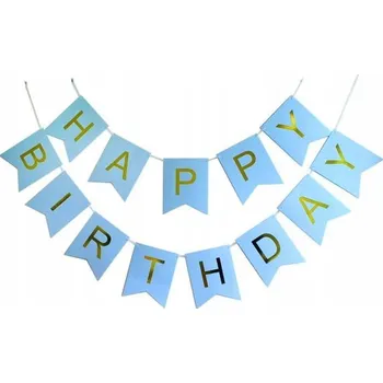 Narozeninová girlanda Happy Birthday 2 m modrá