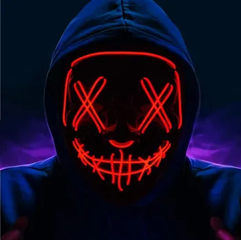 Karnevalový doplněk Malatec Maska se světelným efektem - The Purge Barva: Oranžová
