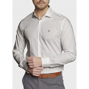 Pánská košile TOMMY HILFIGER PÁNSKÁ KOŠILE S DLOUHÝM RUKÁVEM ŠEDÁ XXL