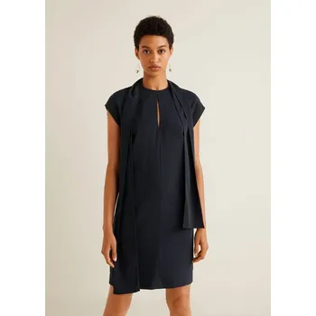 Dámské šaty MANGO TMAVĚ MODRÉ JEDNODUCHÉ ŠATY MINI (S)