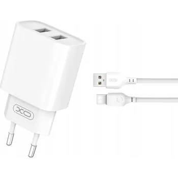 Rychlá Nabíječka 2x USB 2.1A + USB-C Kabel 1m pro Telefon Rychlé Nabíjení