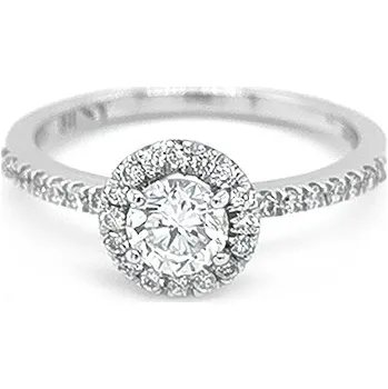 Prsten Zlatý Zásnubní Prsten s Diamanty B200138