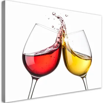 Obraz Obraz do obývacího pokoje kuchyně, jídelny, bílé a červené víno 90x60