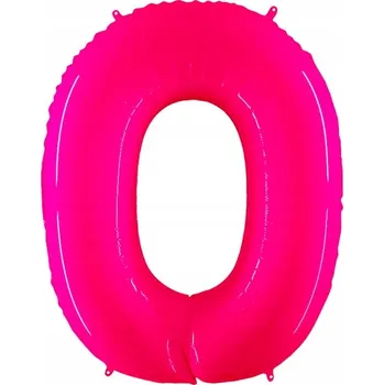 Balónek Foliový balónek číslice 0 fluorescenční pink 102 cm