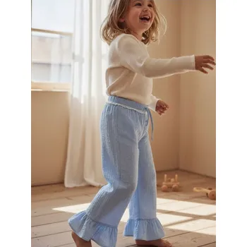 Oblečení a móda Sinsay - Látkové kalhoty zakončené volánkem - světle modrá - 114IL-50X - 114IL-50X-134