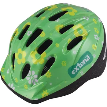 Cyklistická přilba Extend LILLY zelená květinka (47-51cm) (Přilba Extend LILLY květinková zelená XS/S (47-51 cm))