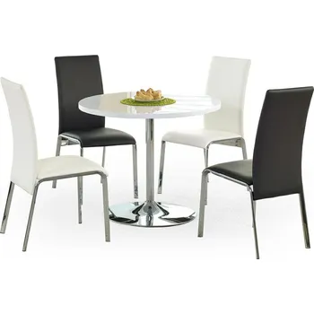 Jídelní stůl Kulatý jídelní stůl Izab bílý glamour na jedné noze 90 cm moderní Intesi