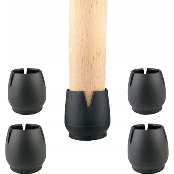 Podložka pod nábytek NASAZOVACÍ CHRÁNIČE NA NOHY ŽIDLE 12-16mm S FILCEM ČERNÉ 4 KUSY GUMOVÉ