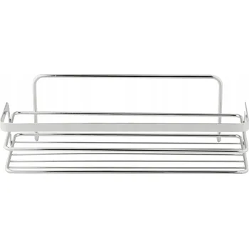 Drátěná police Chromovaná koupelnová polička do sprchy rovná 08431 Bisk 26,5 x 8 x 11 cm stříbrná