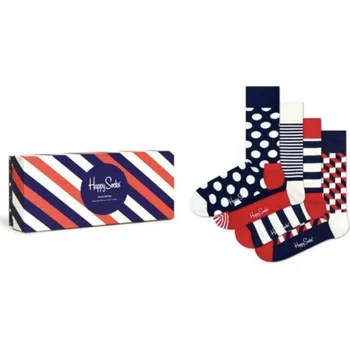 Pánské ponožky Happy Socks Ponožky Classic Navy Set Dárková Sada 4 páry 41-46 vícebarevné velikost 41-46