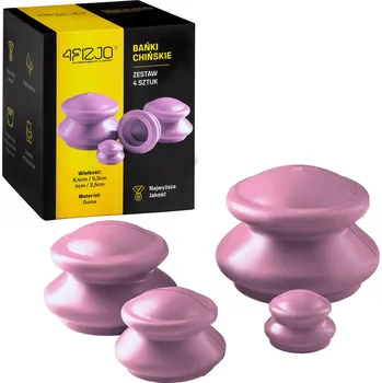 4FIZJO Sada gumových čínských masážních baněk PRO+, růžová