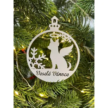 Vánoční ozdoba Vsepropejska Vánoční baňka s čivavou – ozdoba na stromeček Typ: Baňka 2 8 cm bílá