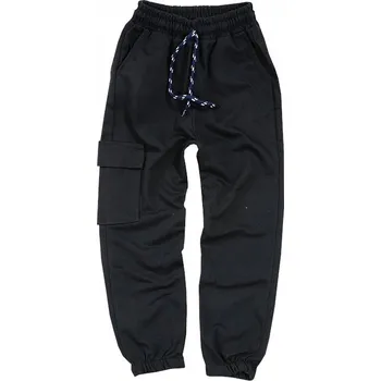 SPORTOVNÍ TEPLÁKY bojové DÍVČÍ bavlna ČERNÉ 5 J54o