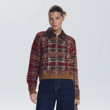 Dámský svetr Reserved - Svetr s kontrastním límečkem - vícebarevná - 725II-MLC - 725II-MLC-S