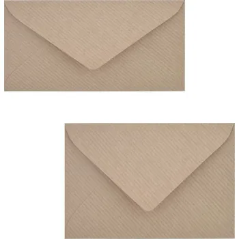 Obálka Dopisní obálka přírodní hnědá s proužky Kraft (Kvalitní dárková obálka s hrubým přírodním motivem, hnědá s proužky. 2 varianty: 80x160mm (190780), C6 114x162mm (190781).)