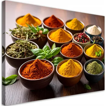 Obraz Obraz do kuchyně restaurace baru, Koření a bylinky barevné 60x40