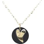 Zlatý Přívěsek Srdce s Onyxem 7150561