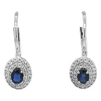 Náušnice Zlaté náušnice se safíry a diamanty 2020544