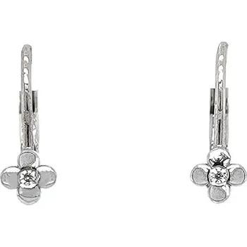 Náušnice Náušnice Kytičky se Zirkony z Bílého Zlata 7121077