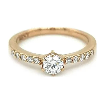 Prsten Zlatý Zásnubní Prsten s Diamantem B200105