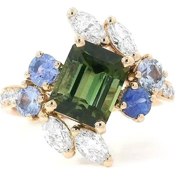 Prsten Prsten Elegance Přírody – Turmalin v Kombinaci se Safíry a Diamanty 2011834