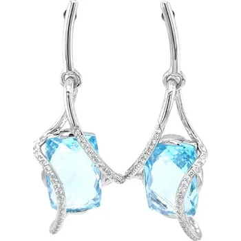 Náušnice Zlaté Náušnice Topazy a Diamanty 2020811