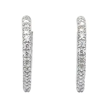 Náušnice Kruhové Náušnice se Zirkony z Bílého Zlata 7121733