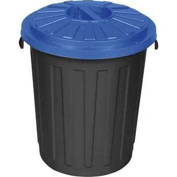 Odpadkový koš Meva Plastový koš černý s modrým víkem - 24 l