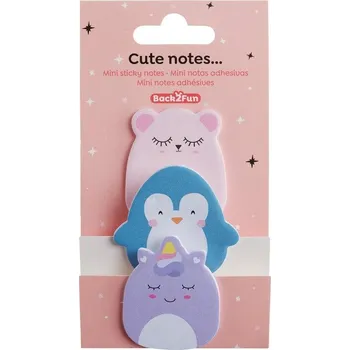 Samolepící bloček Sada samolepicích mini bločků Joy - mix motivů, 3 ks, blistr, mix barev