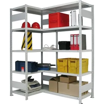 Dílenský regál Meva Rohový policový regál 2000x1000x600 mm 5 polic