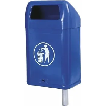 Venkovní odpadkový koš Meva Venkovní odpadkový koš se spodním výsypem se zámkem bez stojny modrý