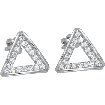 Náušnice Goldstore Stříbrné náušnice trojúhelník se zirkony Váha: stříbrné náušnice