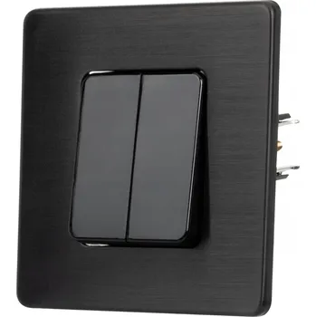 vypínač Spínač Jednopólový dvojitý spínač Ocel PVD ČERNÁ Černý plast