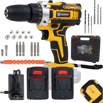 Aku vrtačka Akumulátorový 21V Žlutý + 2x akumulátory 2.0Ah Sada