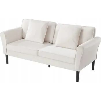 Pohovka Dvoumístná Samet Dvoumístná Pohovka VEVOR bílá se dvěma sedadly 176 cm do ložnice