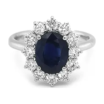 Prsten Zlatý Prsten se Safírem a Diamanty 2010285