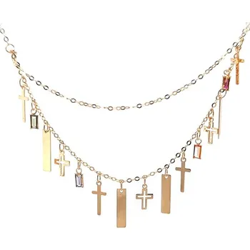 Náhrdelník Zlatý Dámský Náhrdeník Křížky