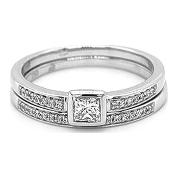 Prsten Zlatý Zásnubní Prsten s Diamanty 2010783