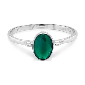 Prsten Zlatý Prsten se Zeleným Kamenem 7131428